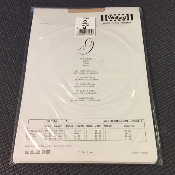 New Wolford LE 9 (Discontinued) Color Angel Size M - Picture 2 of 3